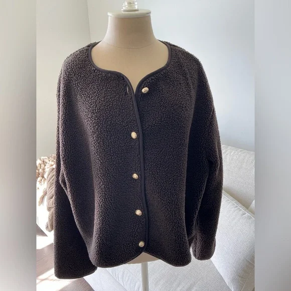 H & M Teddy Fleece Jacket Large - Picture 2 of 6